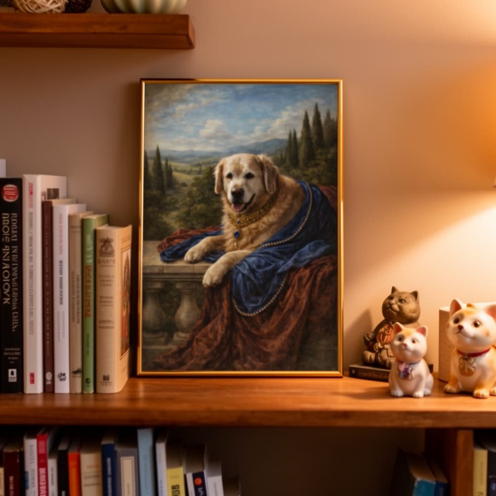 Beau, Golden Retriever portret in huis van Marloes